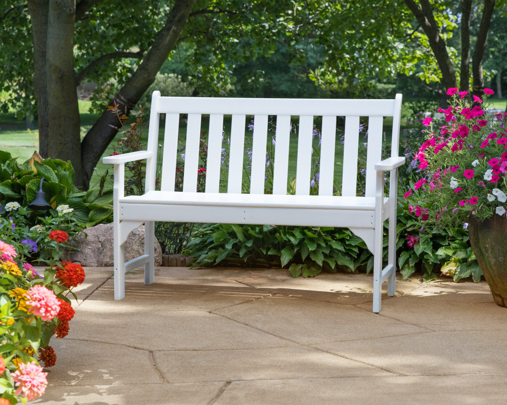 Ivy Terrace Ivy 48 quotGarden Bench   Beach Style   Outdoor Benches   by POLYWOOD  Houzz