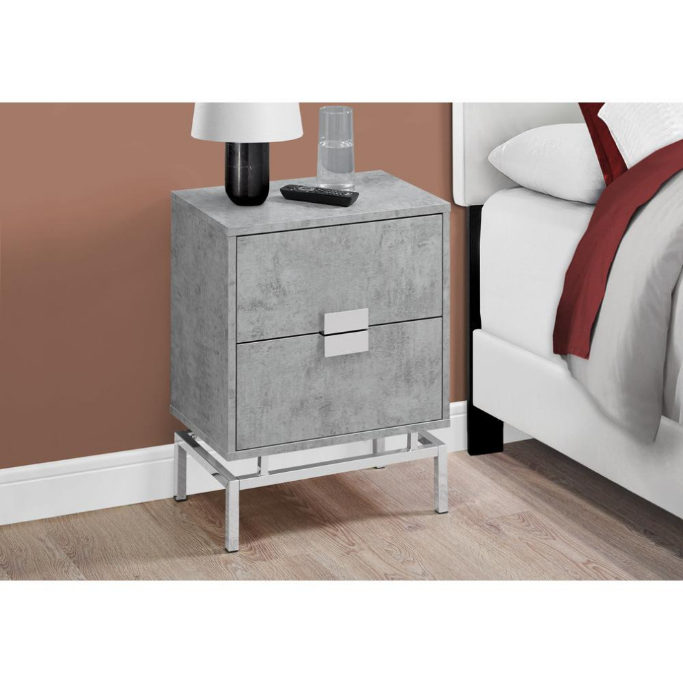 Accent Side Table   24 quotH / Grey Cement / Chrome Metal   Contemporary   Side Tables And End Tables   by Homesquare  Houzz