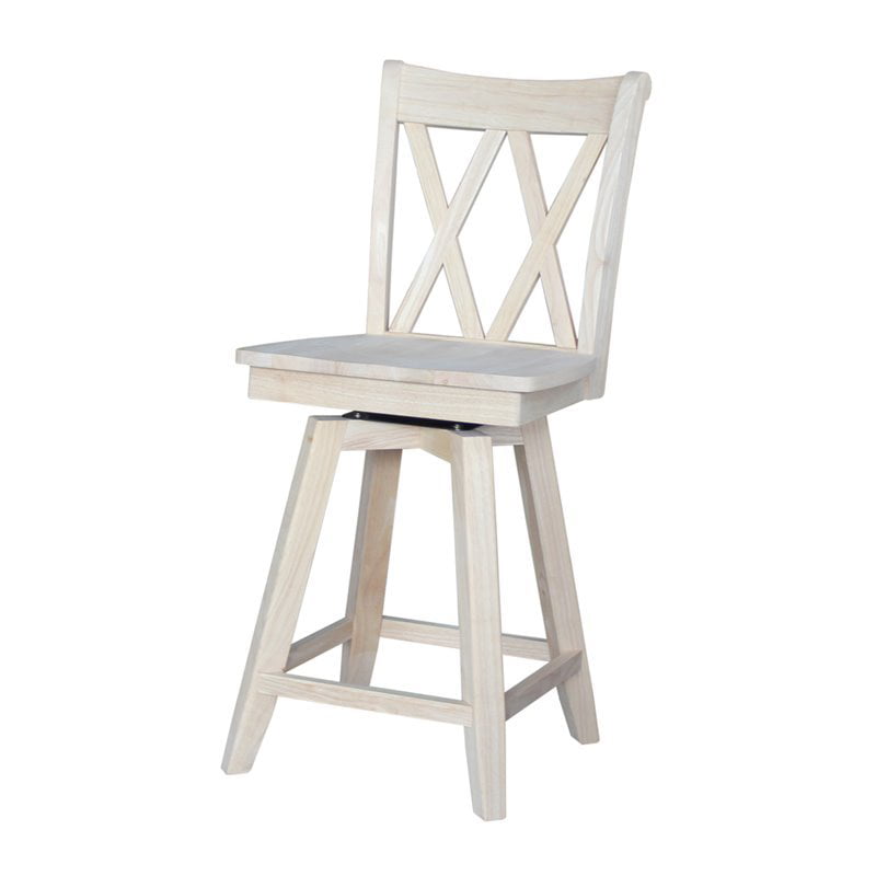 International Concepts Double X Back Counter Stool， 24， Swivel