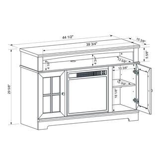 Homestar Zarate 44 in. Painted White Finish TV Stand With Fireplace Fits TV's up to 47 in. TV-190004-FPTHD