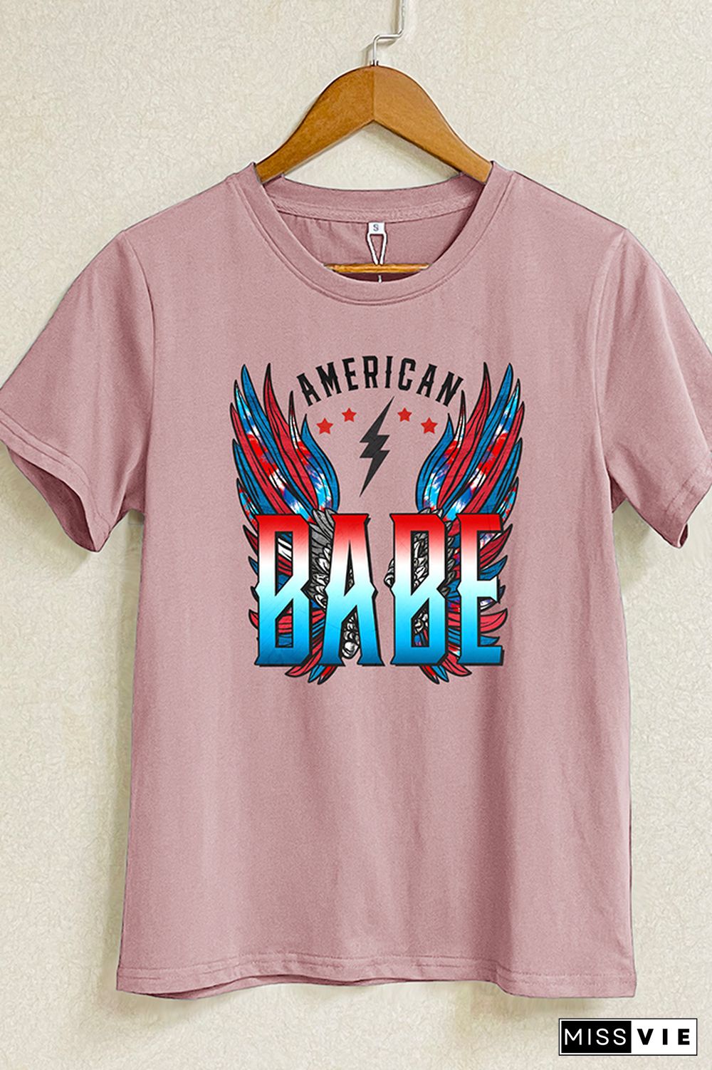 American Babe Retro Wings Short Sleeve Graphic Tee Wholesale