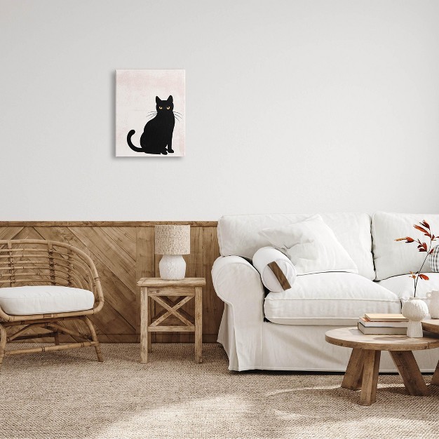 Stupell Industries Halloween Black Cat Silhouette Canvas Wall Art