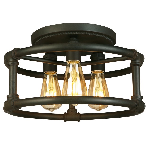 Wymer 3 Light Semi Flush Bronze Dark Brown Eglo