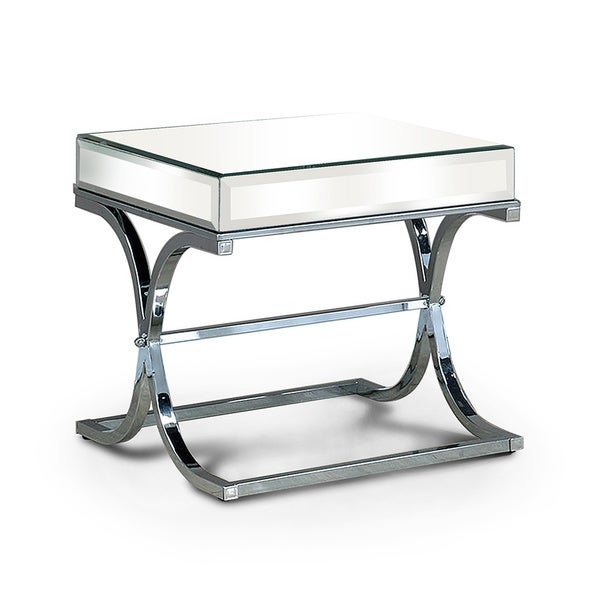 Furniture of America Laja Contemporary Chrome 24-inch Metal Side Table