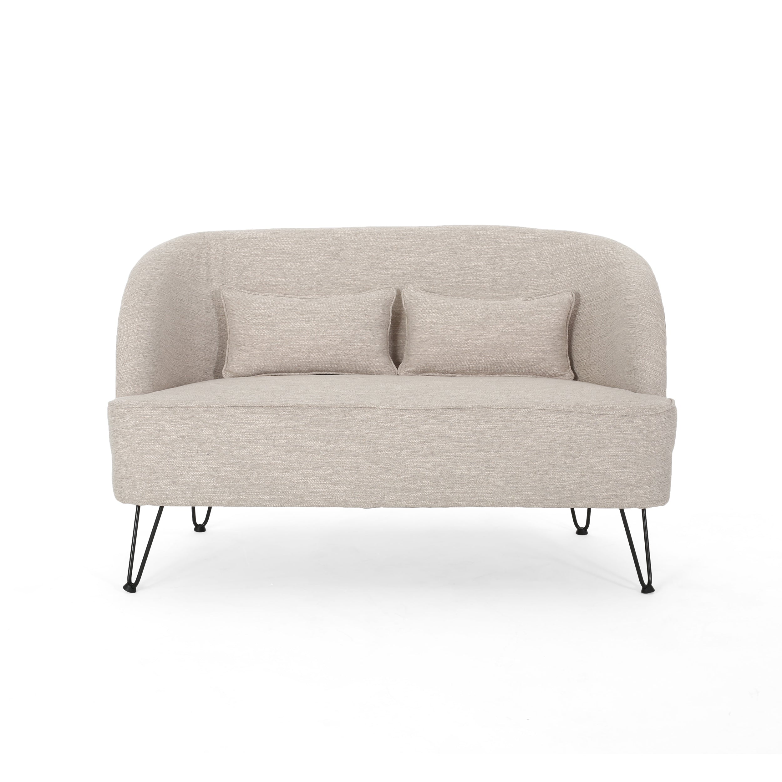 Jordan Modern Fabric Settee with Hairpin Legs