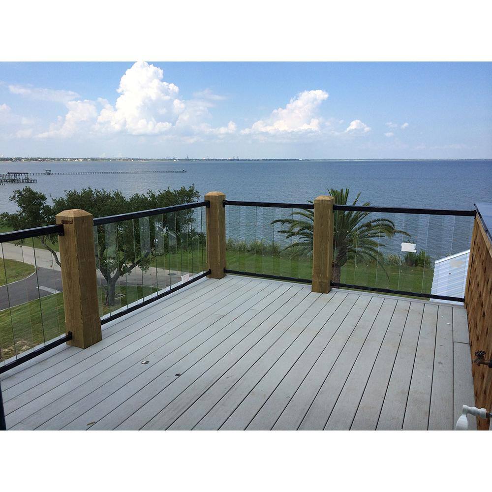 Peak Aluminum Railing 6 ft. Black Aluminum Deck Railing Hand and Base Rail 50111