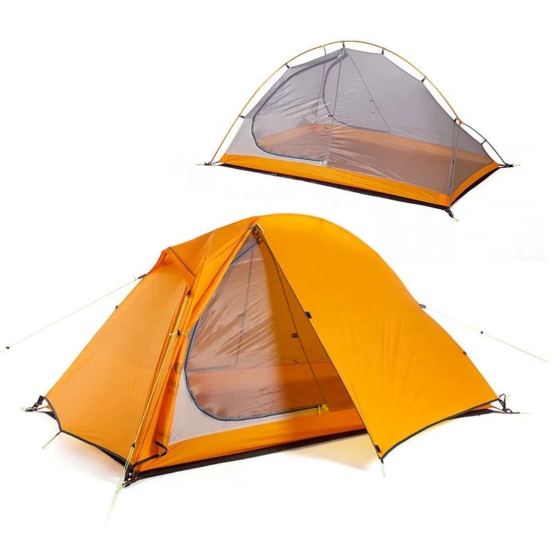 Aluminium Ultralight Backpacking Mountain Tent Portable Double Door Camping 4 Season Tent