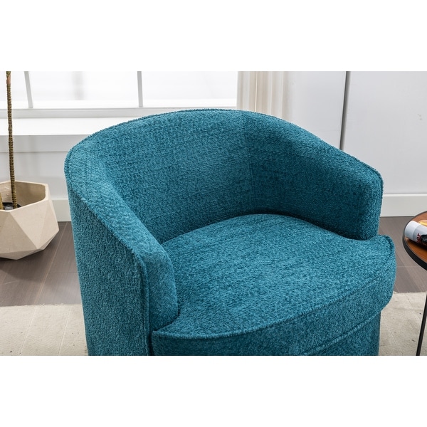 Swivel Barrel Chair Leisure Arm Chair Swivel Barrel Chair Round Accent Sofa Lounge Armchair for Livingroom， Lake Blue