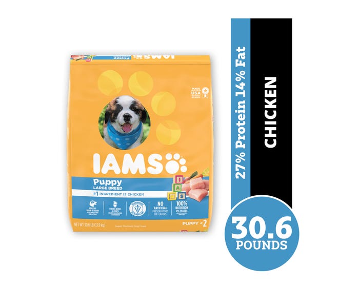 Iams ProActive Health Smart Puppy Large Breed Dry Dog Food， 30.6 lb. Bag