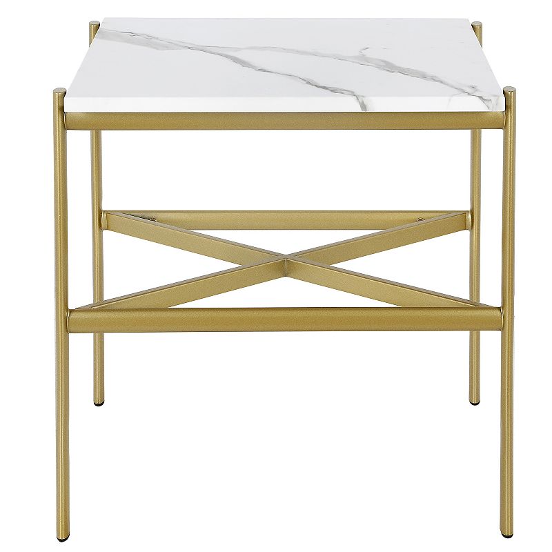 Finley and Sloane Braxton Faux Marble End Table