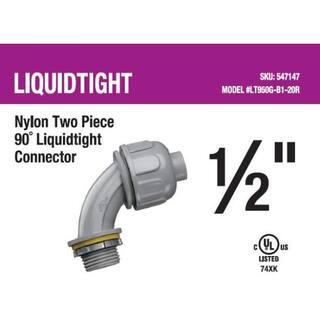 Carlon 12 in. 2-Piece 90 Liquid Tight Connector LT950G-B1-20R