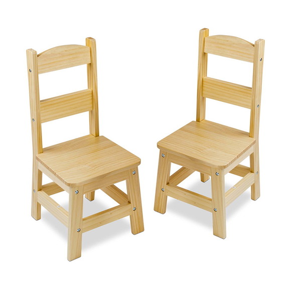 Melissa   Doug LCI8789 Wooden Chair Pair Natural