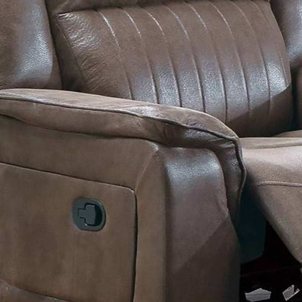 Oya 40 Inch Power Recliner Chair Pull Tab Mechanism Rich Brown Leather   Contemporary   Recliner Chairs   by Dot  ampBo  Houzz