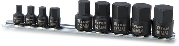 Titan Tools 16141 Titan Stubby Hex Bit Socket Sets