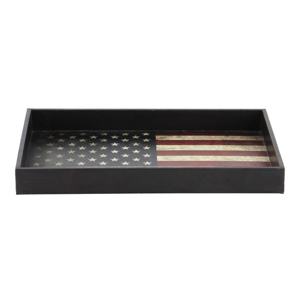 Rustic Elegance American Flag Tray Set Red white blue 3pk Olivia amp May