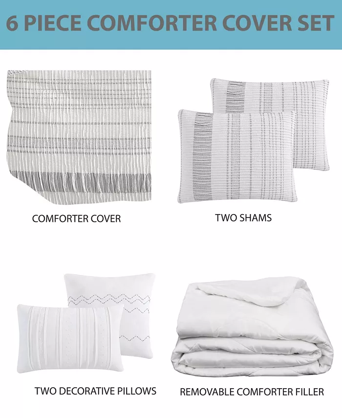 Riverbrook Home Sutton 6-Pc. Comforter with Removable Cover Set， Queen