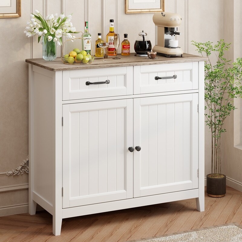 Kitchen Sideboard Buffet Storage Cabinet with 2 Drawers