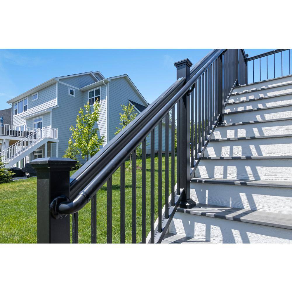 Aria Railing 36 in. x 6 ft. Black Powder Coated Aluminum Preassembled Deck Stair Railing AS152306B