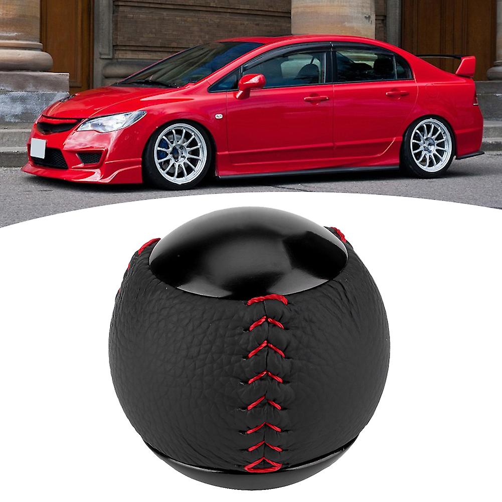 Shift Knob Head Leather Shifter Lever M10 X 1.5 Fits For Honda Crz / Civic Type R Fa5 Fg2black 5 Speed