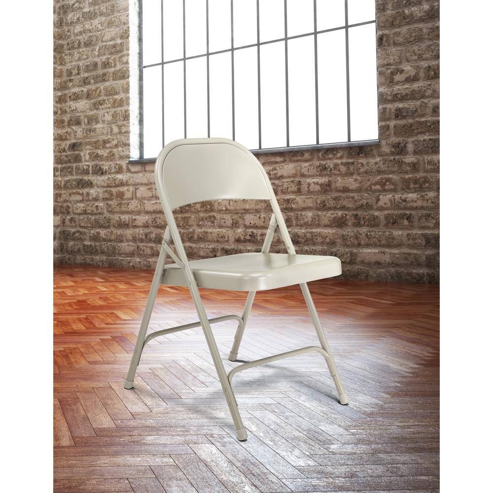 National Public Seating 50 Series Grey All-Steel Folding Chair (4-Pack) 52