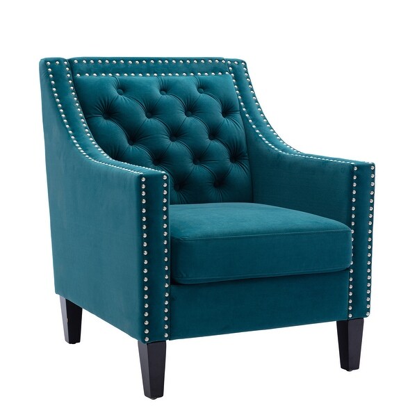 Accent Armchair with nailheads and solid wood legs