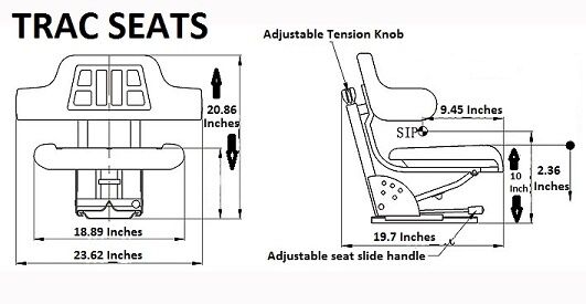 Blue Tractor Suspension Seat Fits Hesston 2000 3000 4000 5000 6000 7000