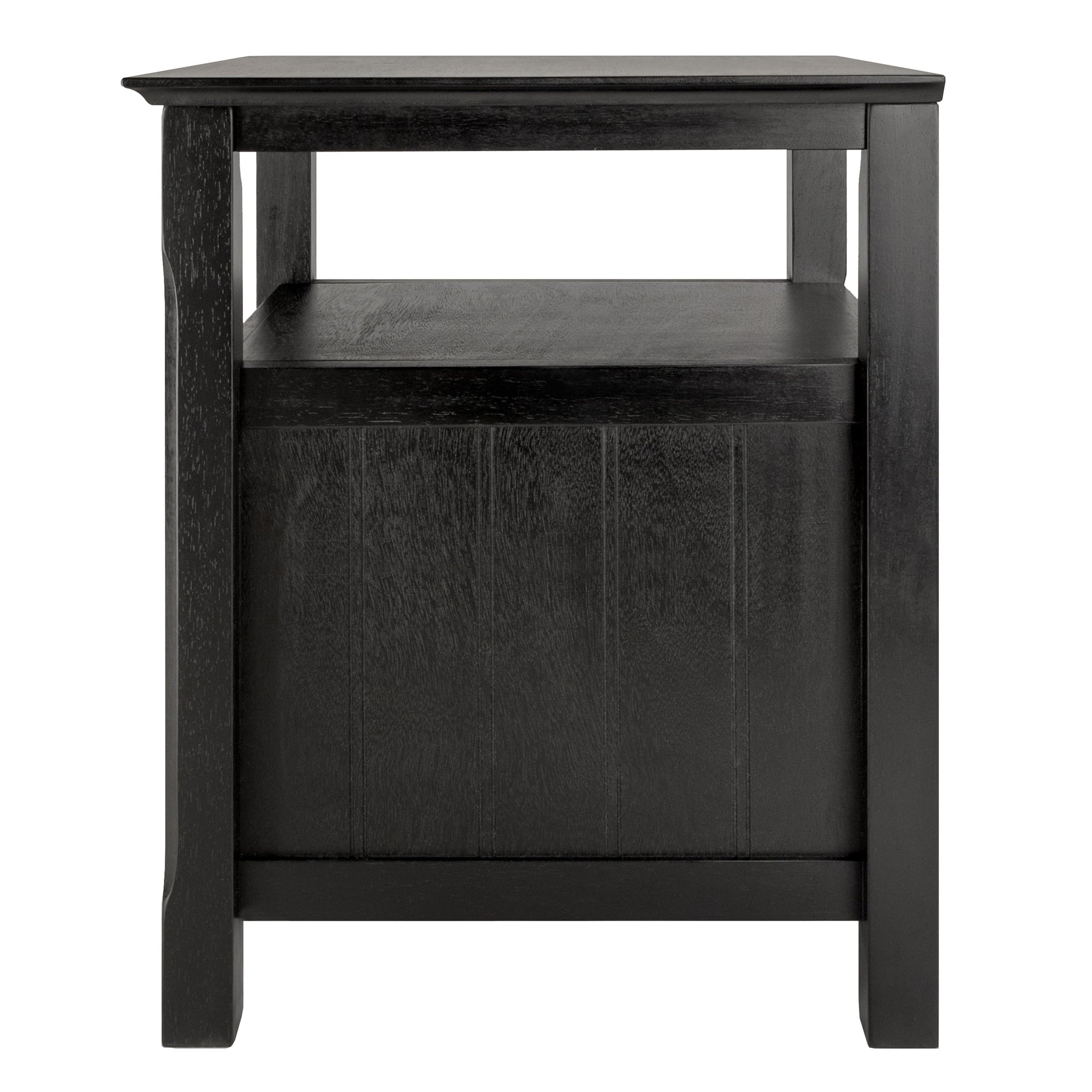 Winsome Wood Timber Nightstand with Door, Black Finish