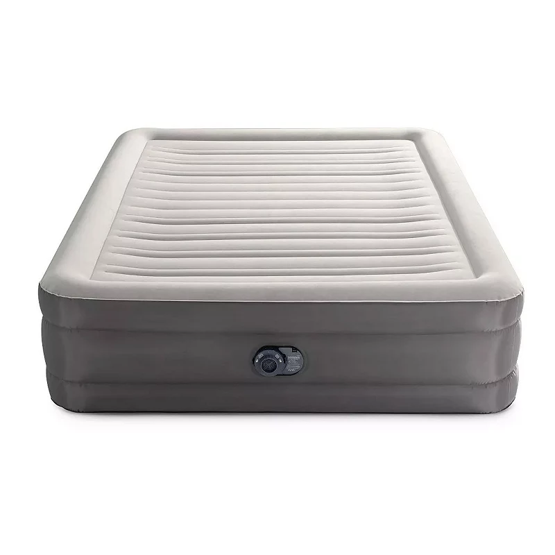 Intex TruAire Luxury Queen Air Mattress Airbed w/ Lumbar Support and Built in Pump