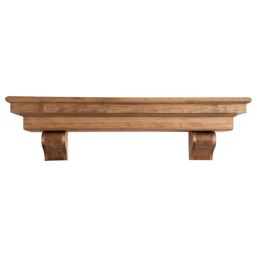 Dogberry Collections 60 in. Aged Oak French Corbel Mantel Shelf m-fcor-6077-agok-none