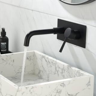 FORCLOVER Single-Handle Wall Mounted Faucet with Swivel Spout in Matte Black GeYSWNK09