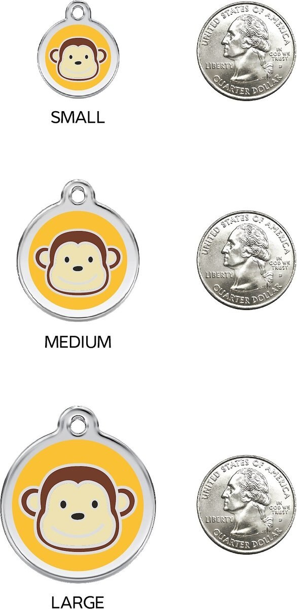 Red Dingo Monkey Stainless Steel Personalized Dog and Cat ID Tag