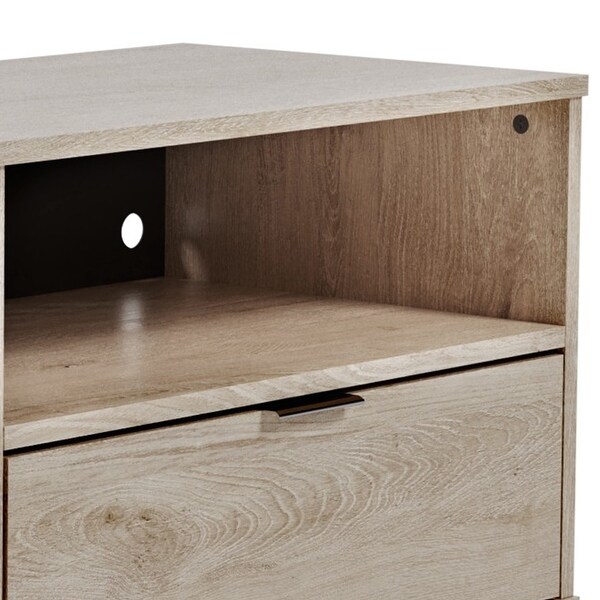 59 Inch TV Media Entertainment Center， 2 Drawers， Butcher Block Pattern