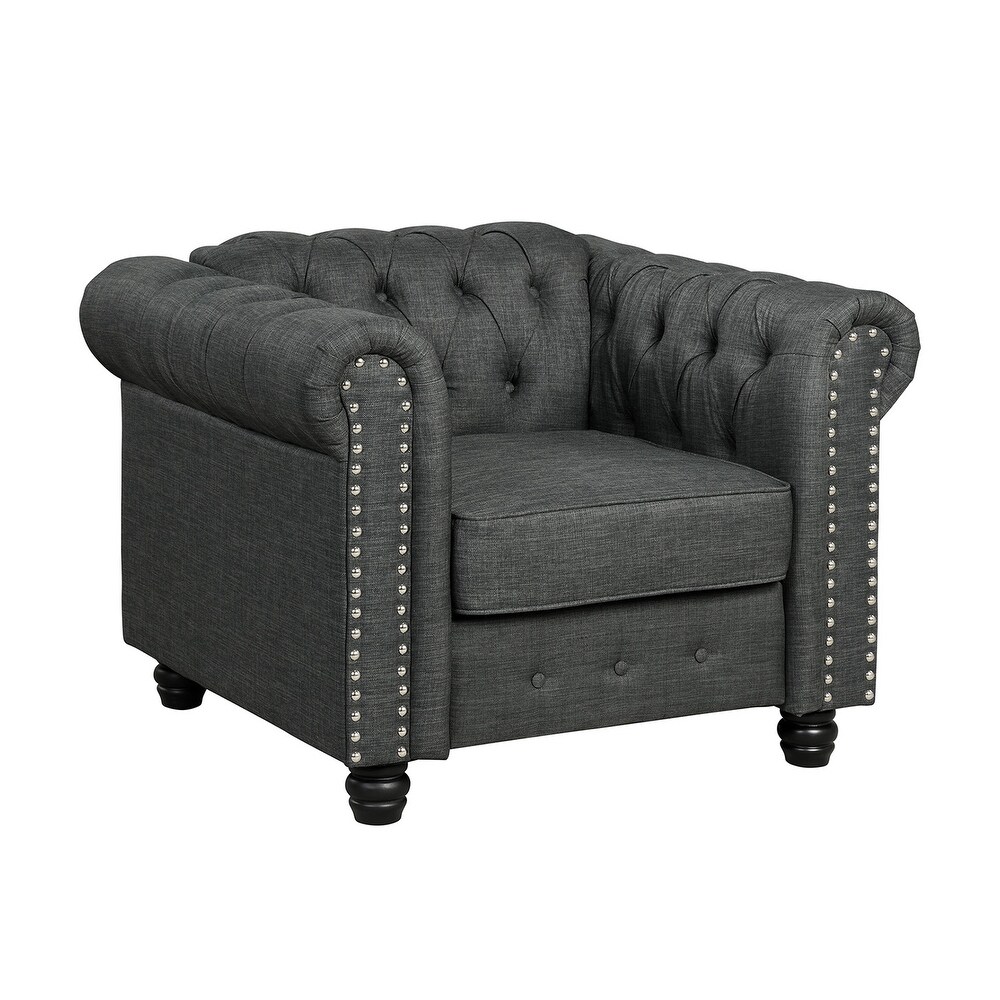 Morden Fort Tufted Upholstered Chesterfield Armchair