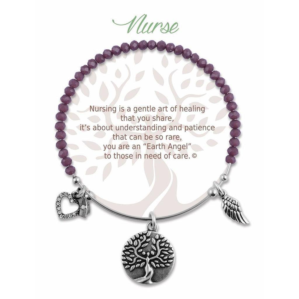 Earth Angel  Nurse Radiant Purple Stone Bracelet