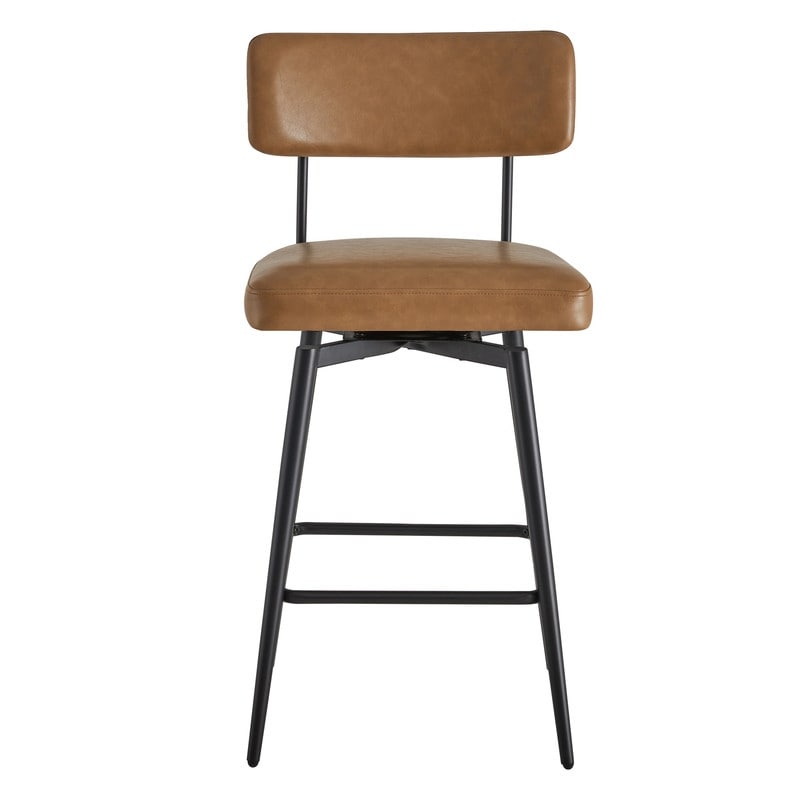 Elise Counter Height Swivel Bar Stool Chairs Set of 2 with Metal Frame