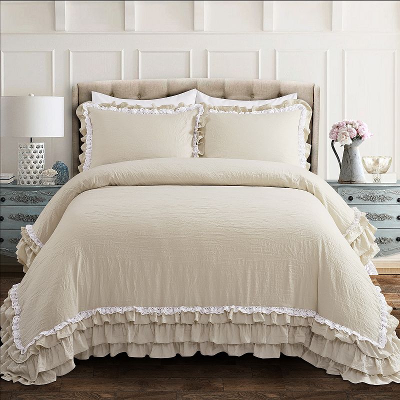 Lush Decor Ella Ruffle Lace Comforter Set