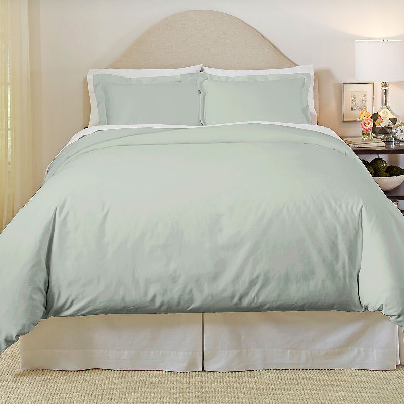 Pointehaven Solid 500-Thread Count Cotton Sateen 3-pc. Duvet Cover Set - King