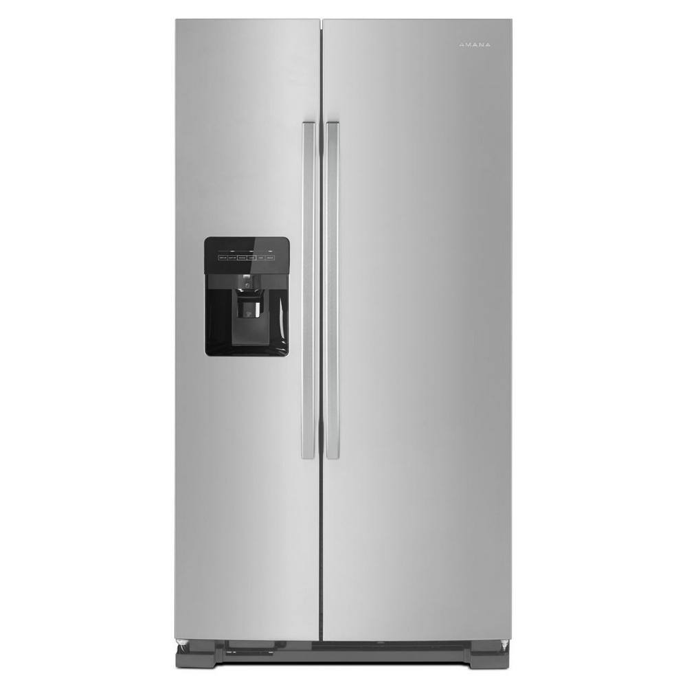 Amana 24.6 cu. ft. Side by Side Refrigerator with Dual Pad External Ice and Water Dispenser in Stainless Steel ASI2575GRS