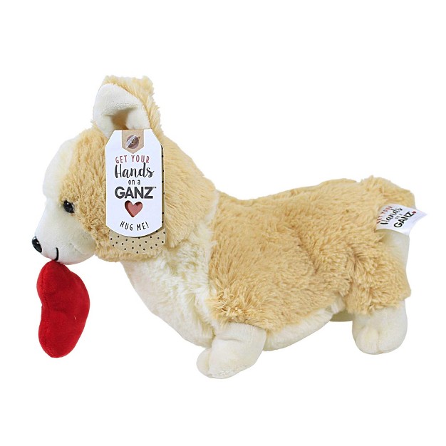 Ganz Royally In Love Corgi One Plush Dog 7 0 Inches Dog Red Heart Hv9564 Polyester Beige