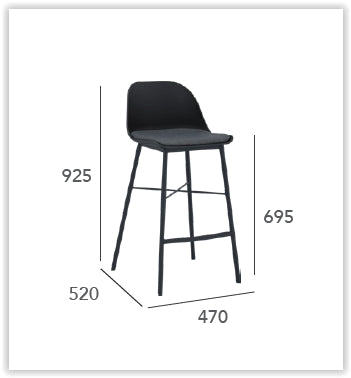 LAXMI Counter Stool - Black