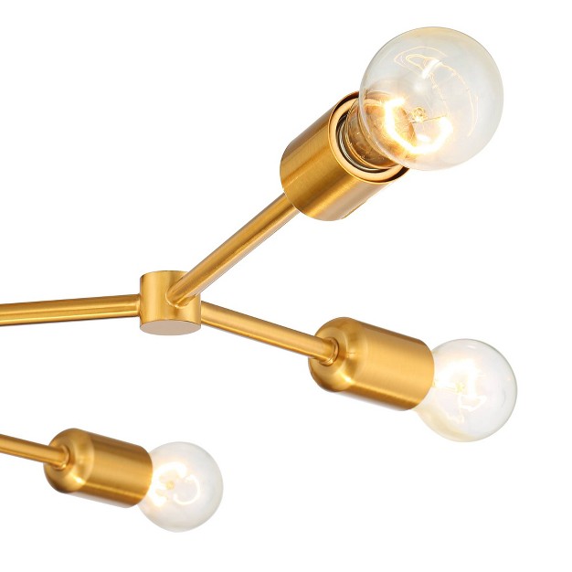 Wide Burnished Brass 6 light Sputnik For Bedroom Kitchen Living Room House