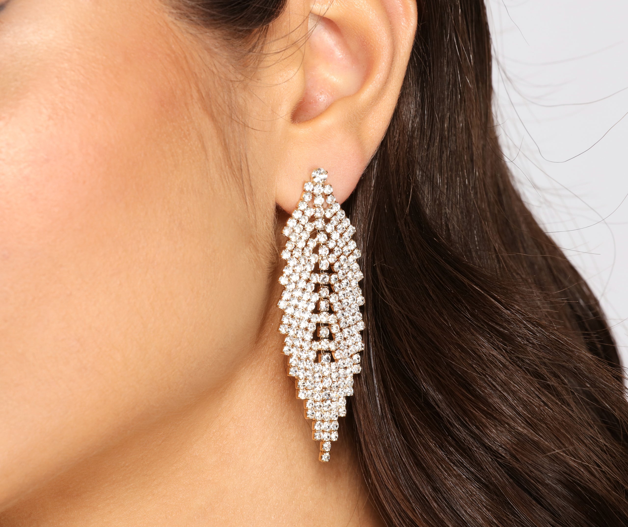 Glitzy Rhinestone Chandelier Earrings