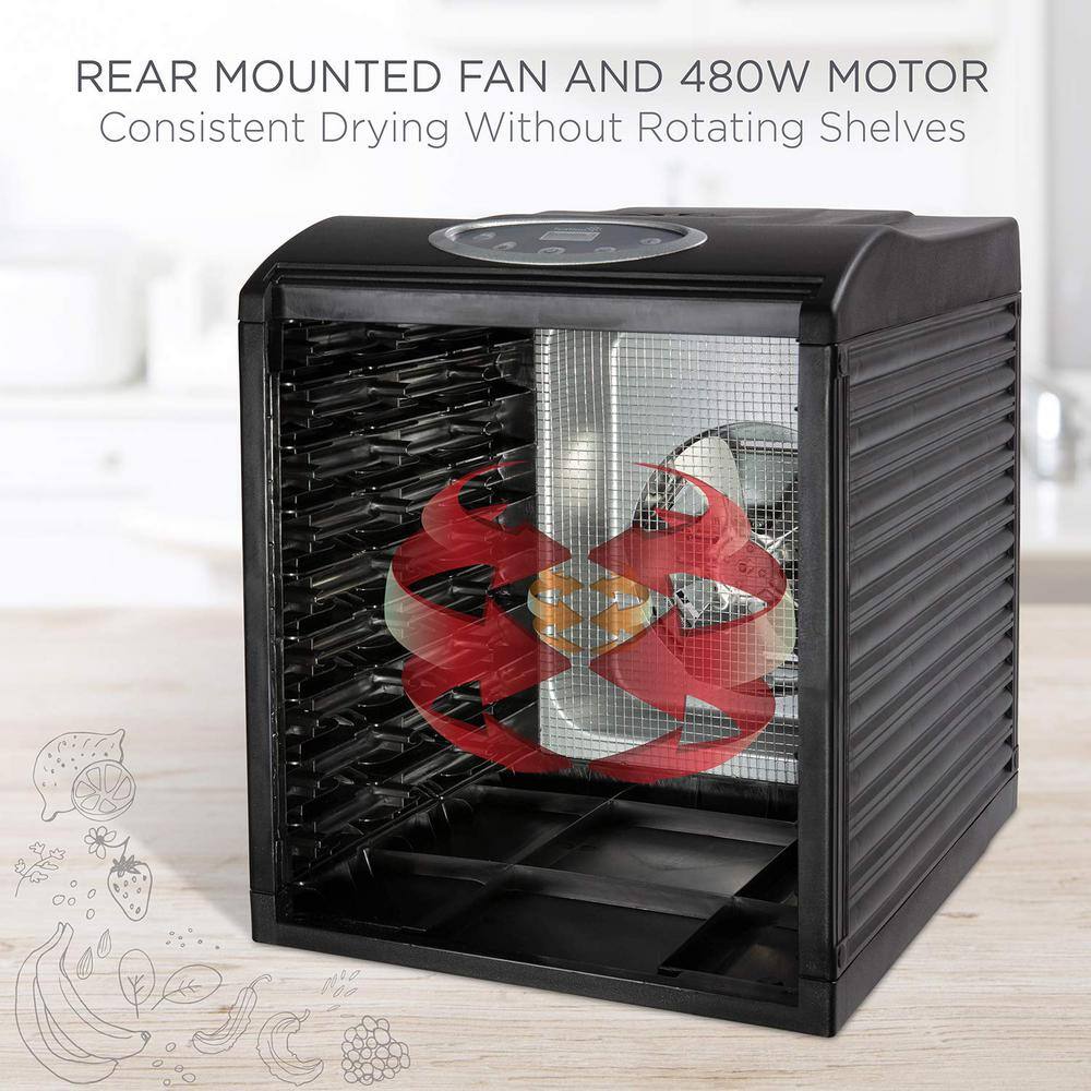 Ivation 9 Plastic Tray Food Dehydrator For Snacks Herbs Fruit and Beef Jerky IVFD90RBWH