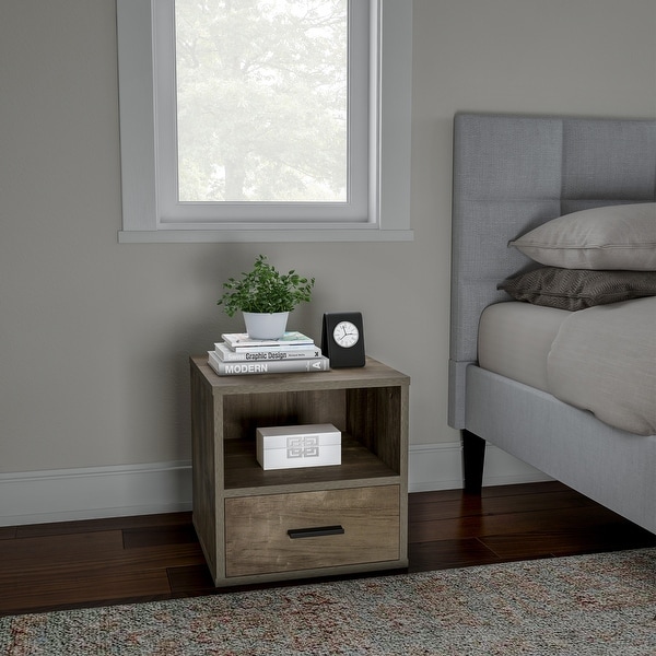 Hastings Home Cube End Table with Drawer - 15.75