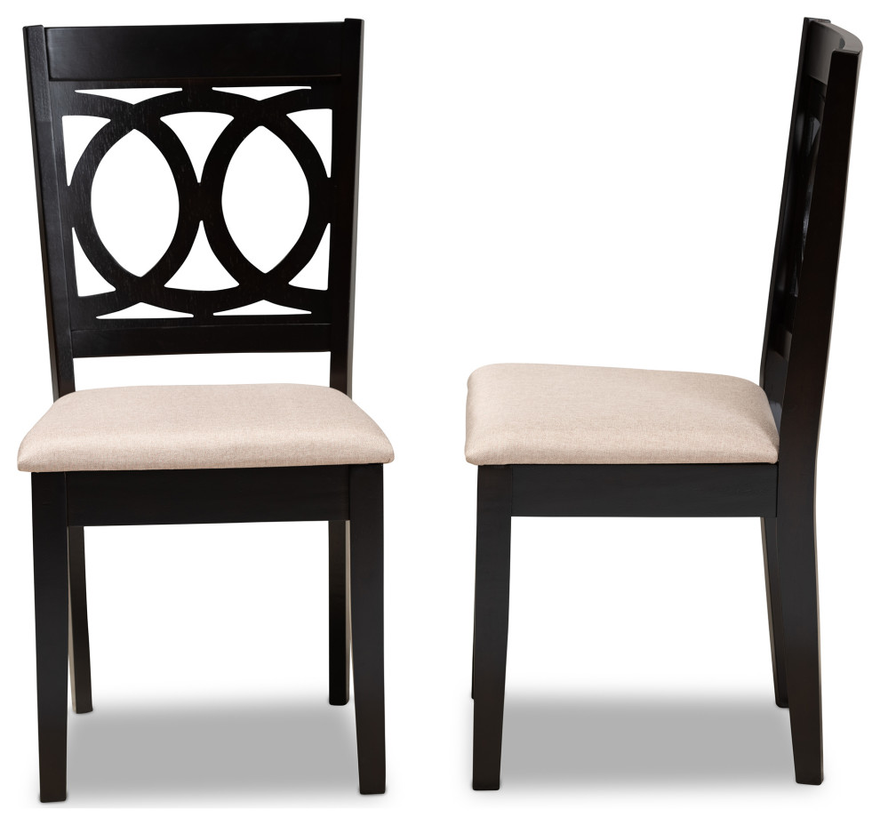 Paz Upholstered Wood 2 Piece Dining Chair Set   Transitional   Dining Chairs   by Baxton Studio  Houzz