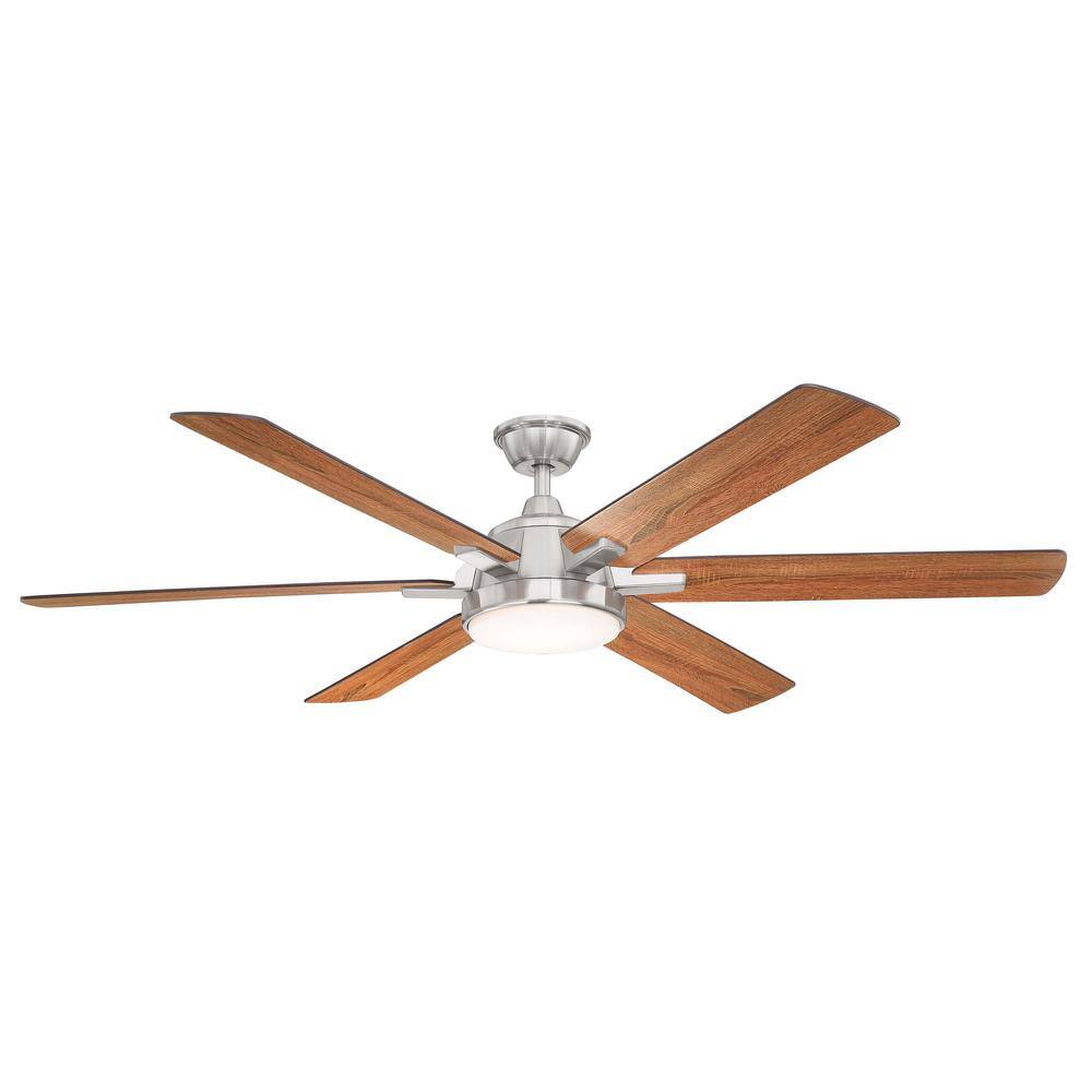 Home Decorators Collection Carden 66 in. LED Brushed Nickel Ceiling Fan with Light and Remote Control AM852-BN