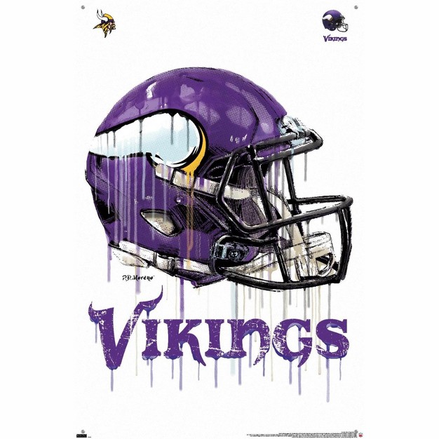 Trends International Nfl Minnesota Vikings Drip Helmet 20 Unframed Wall Poster Prints