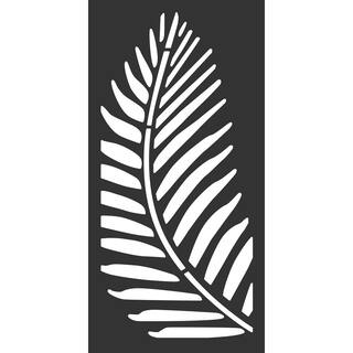 OUTDECO 23.75 in. x 48 in. Black Fern Hardwood Composite Decorative Wall Decor and Privacy Panel USADLT4-BL