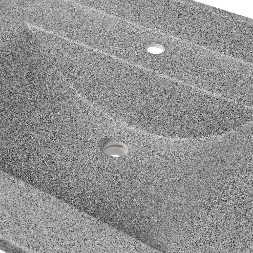 Swan Contour 49 in W x 22 in D Solid Surface Vanity Top with Sink in Gray Granite