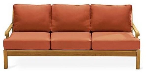 Sack Large Lounge Sofa With Dupione Laurel Sunbrella Fabric Cushion   Contemporary   Sofas   by Teak Deals  Houzz